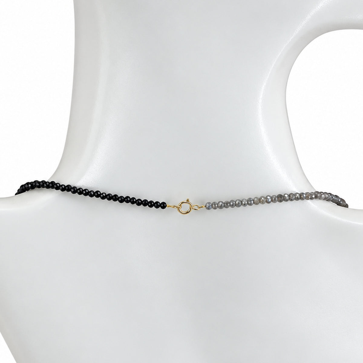 14k Bi-Color Gemstone Oval Pearl Center Necklace
