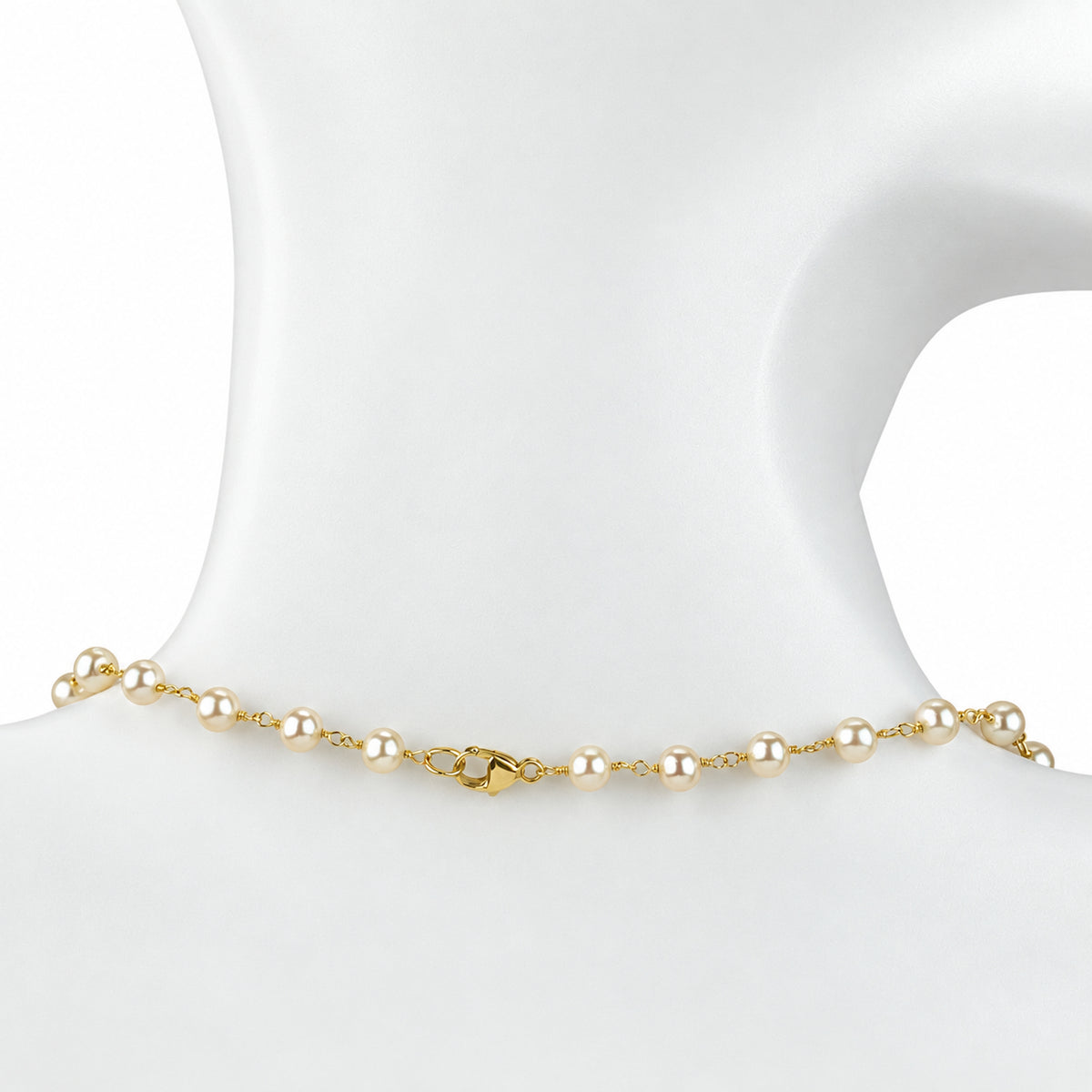 14k White Pearl Diamond Flower Pendant Necklace