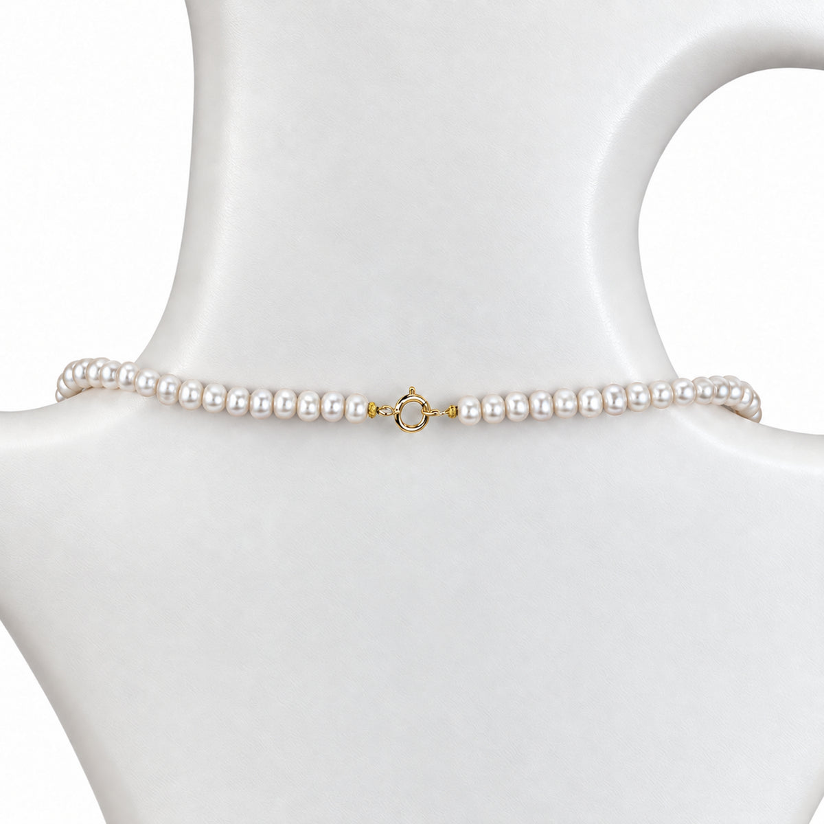 14k Natural Pink or White Pearl Graduated Gold Roundel Necklace