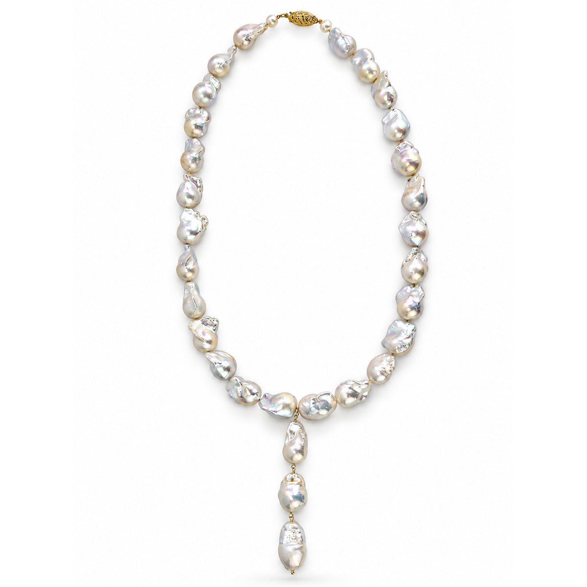 14k Keshi Baroque Pearl Y Choker Necklace