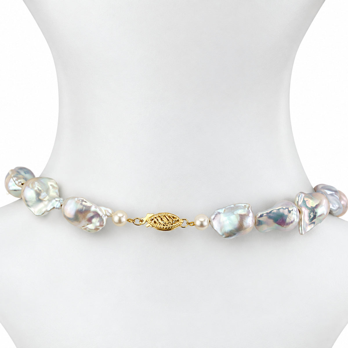 14k Keshi Baroque Pearl Y Choker Necklace