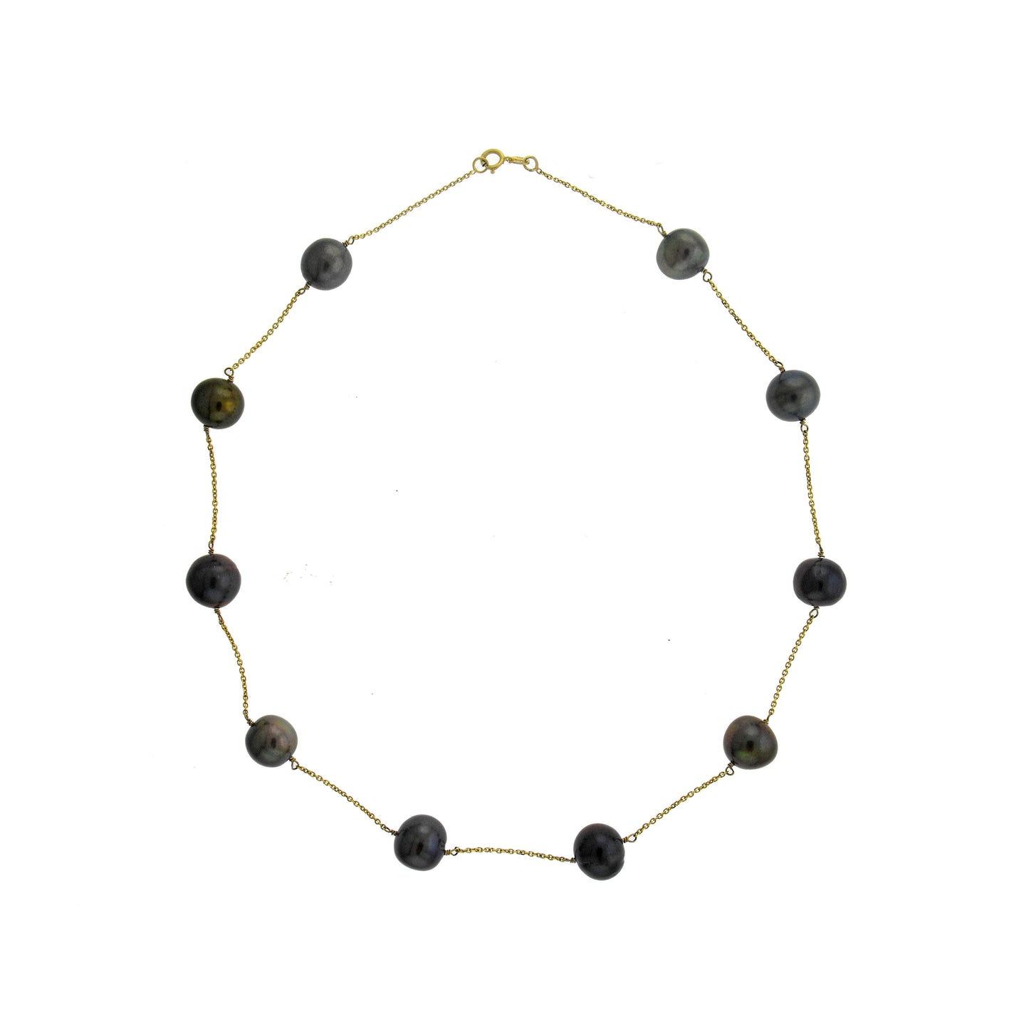 14k Black Freshwater Pearl TinCup Necklace