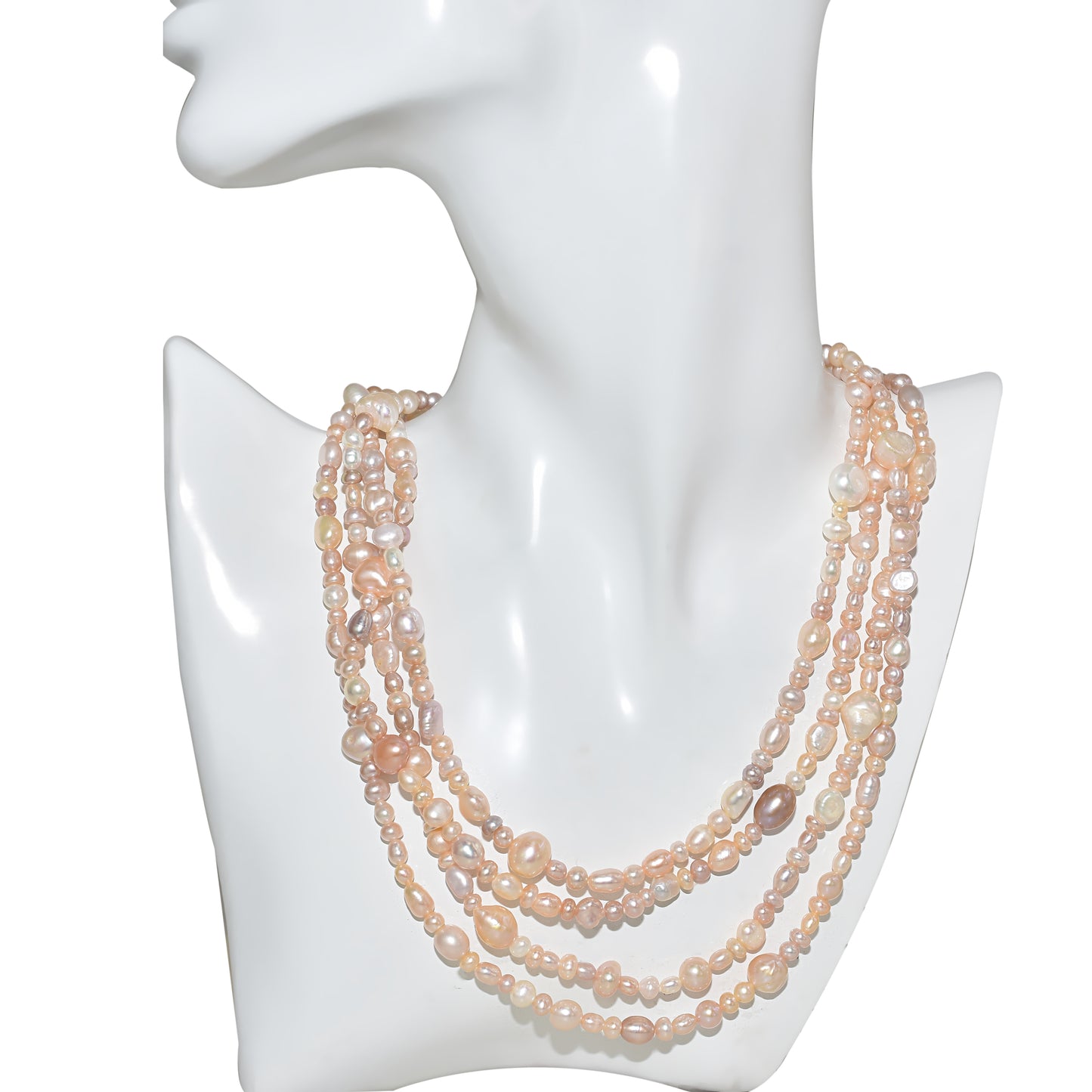 Light Pink Freshwater Pearl Necklace 72" Endless