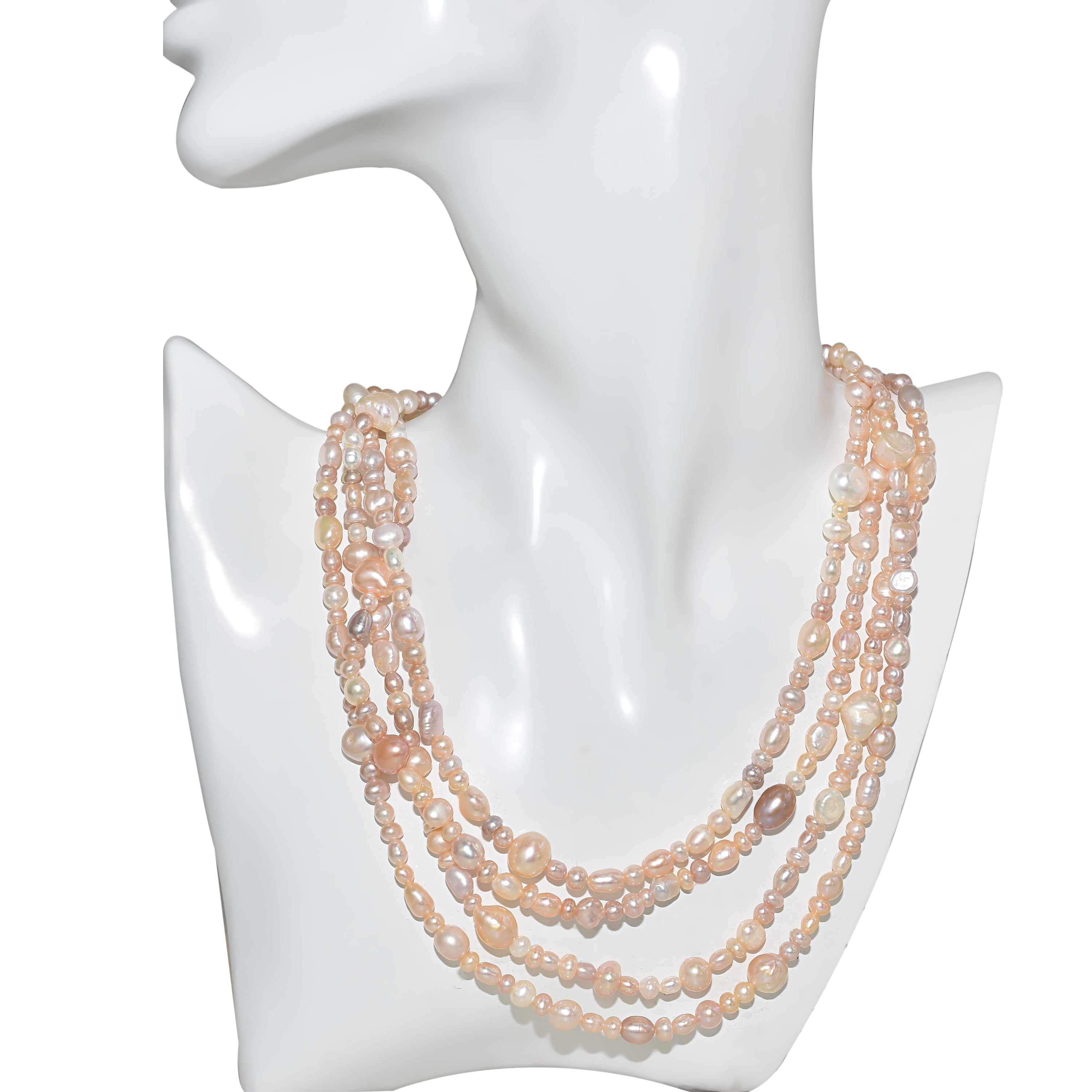Light Pink Freshwater Pearl Necklace 72" Endless