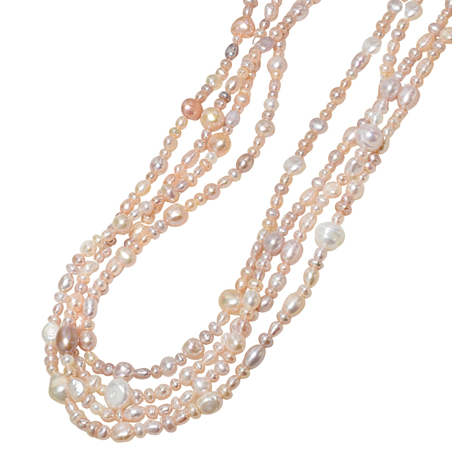 Light Pink Freshwater Pearl Necklace 72" Endless