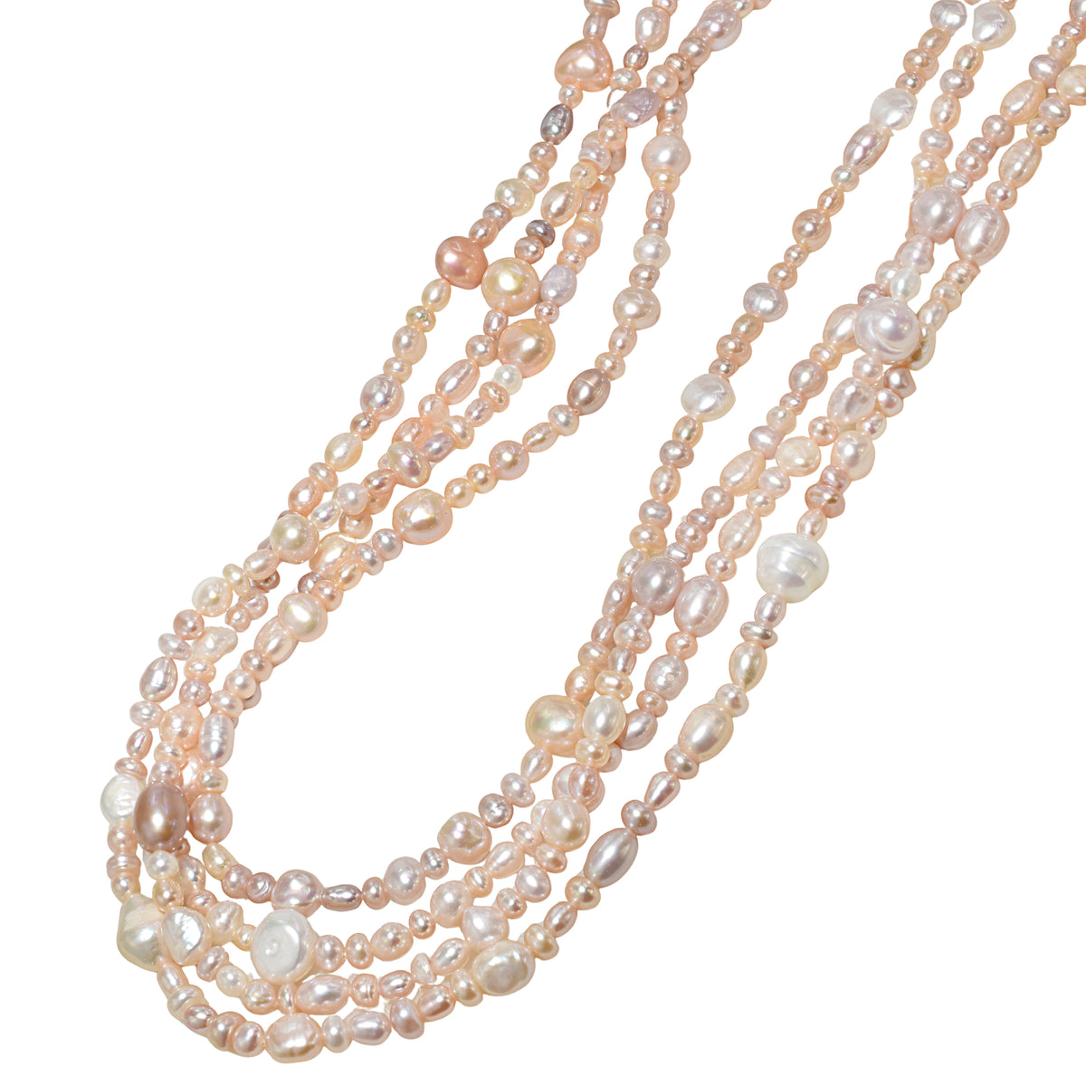 Light Pink Freshwater Pearl Necklace 72" Endless