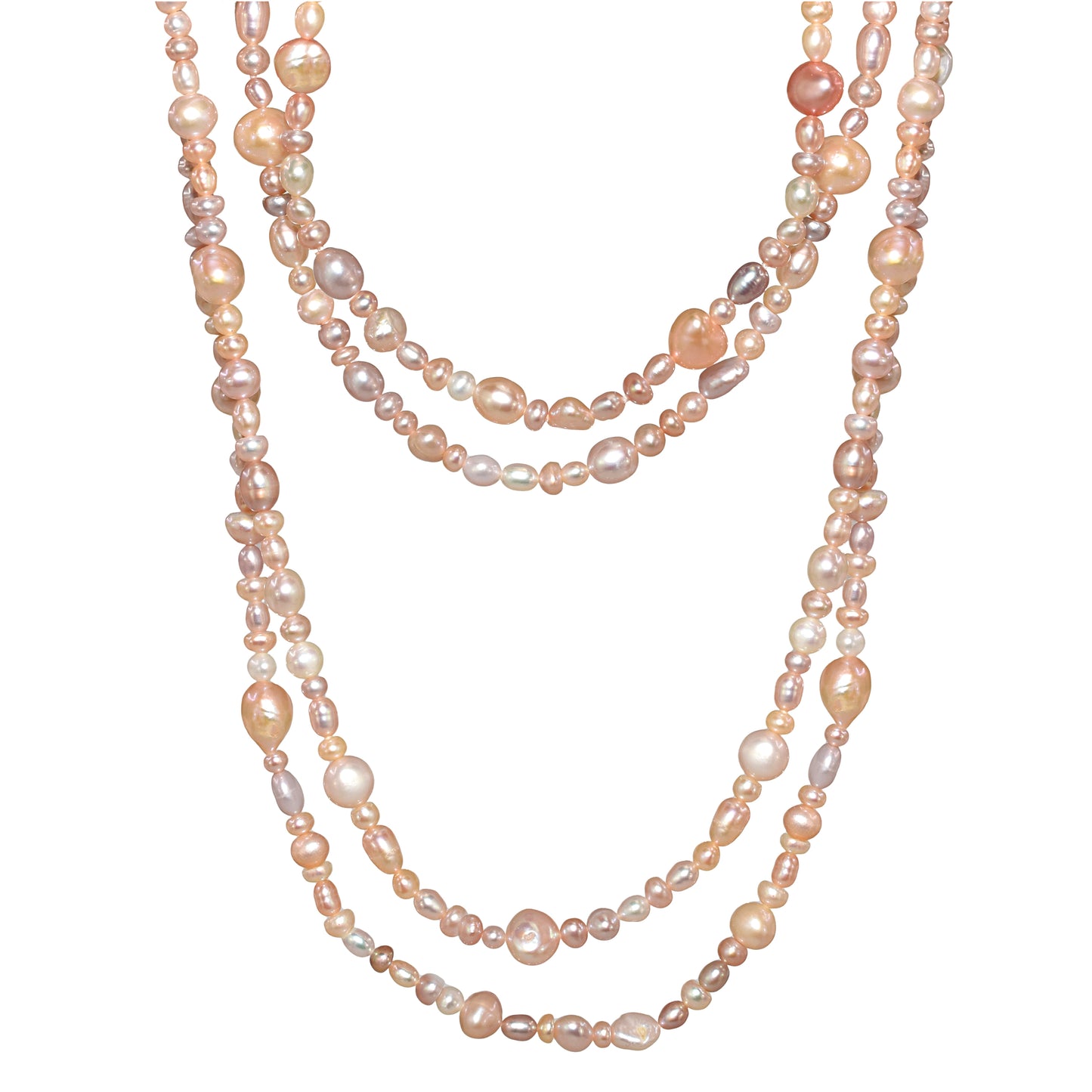 Light Pink Freshwater Pearl Necklace 72" Endless
