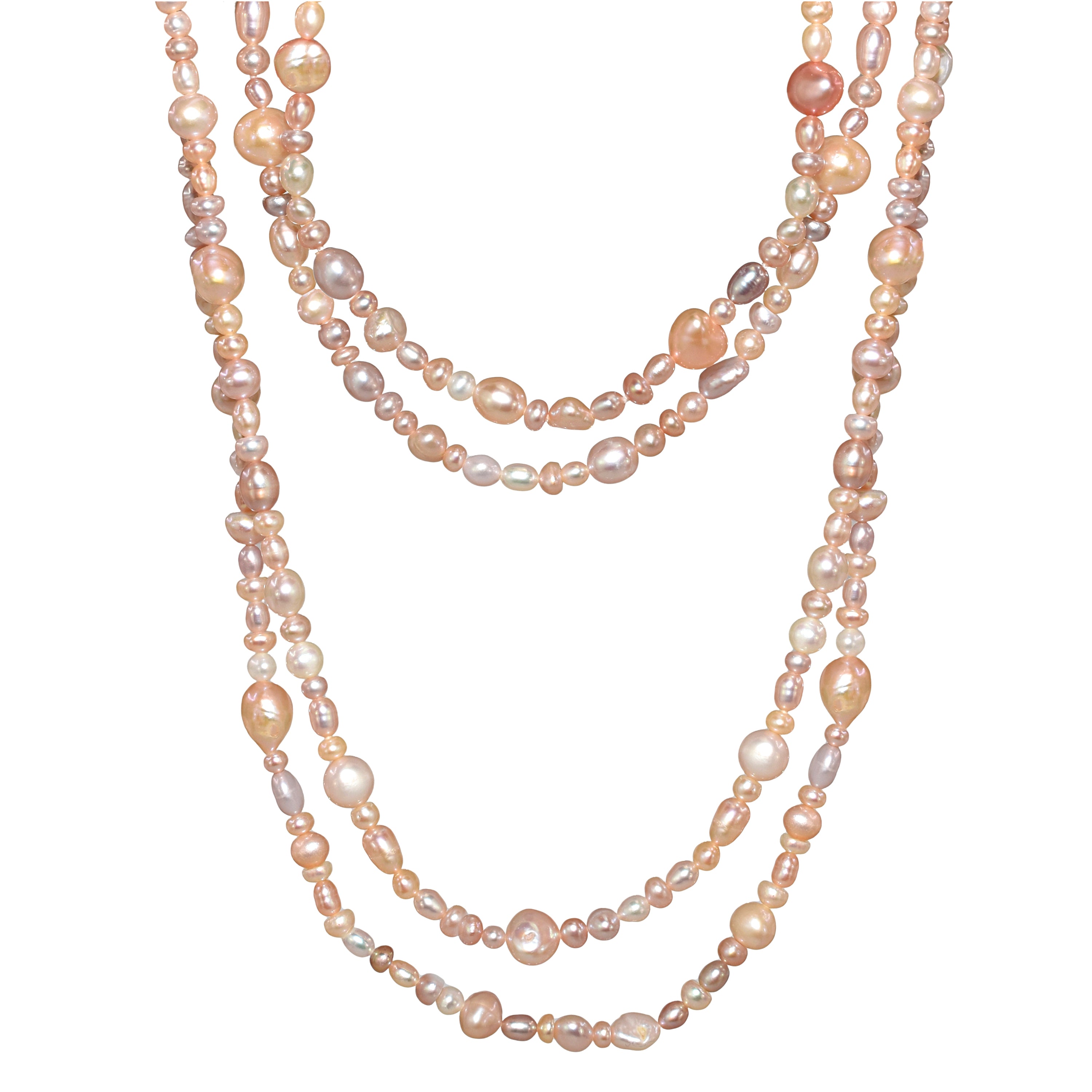 Light Pink Freshwater Pearl Necklace 72" Endless