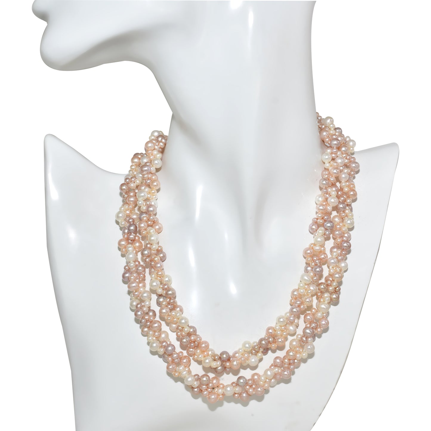 Multi Pink Natural Color Fresh Water Pearl Necklace 32" 3.5-5.5MM