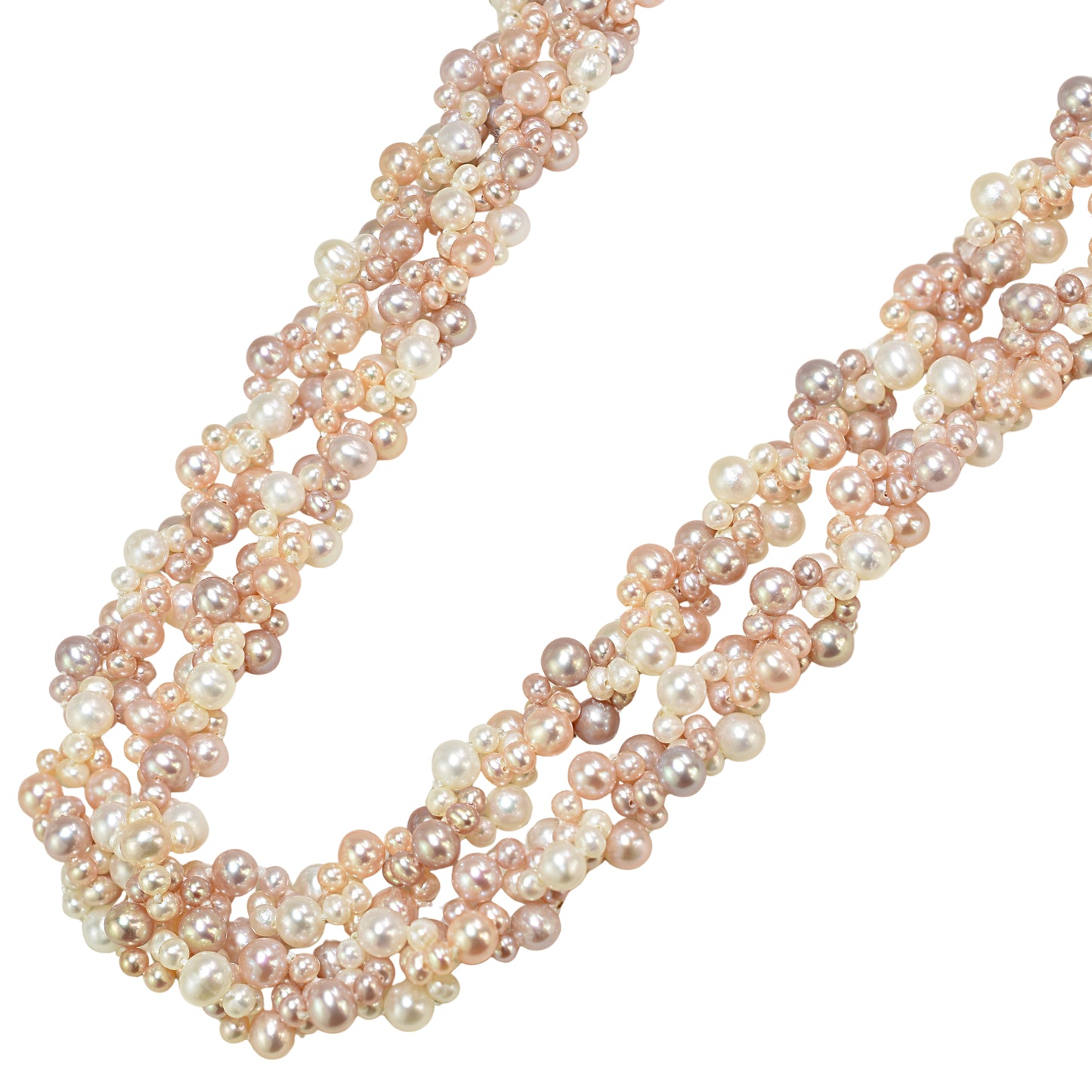 Multi Pink Natural Color Fresh Water Pearl Necklace 32" 3.5-5.5MM