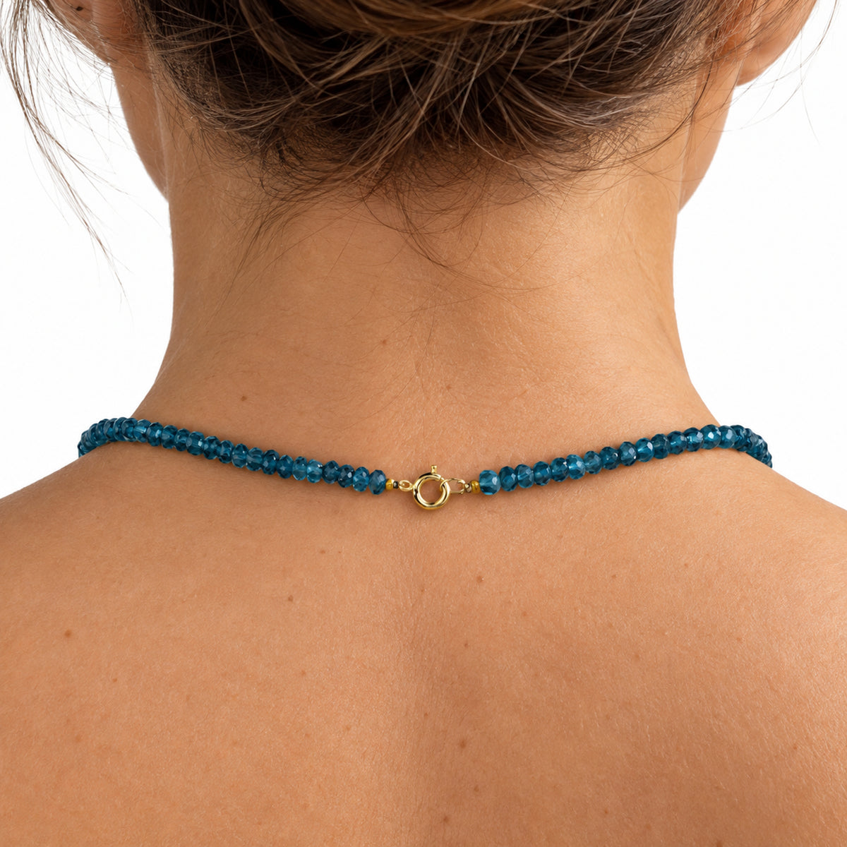 14k Multi Gemstones White Pearl 4 Gold Ball Center Necklace