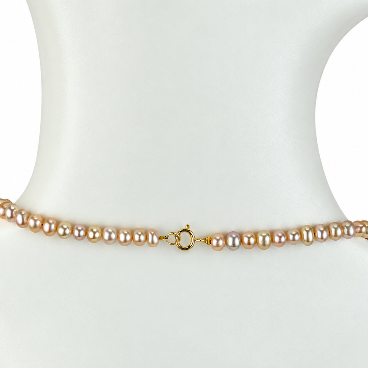 14k Natural Pink Pearl 3 Braided Ball Necklace