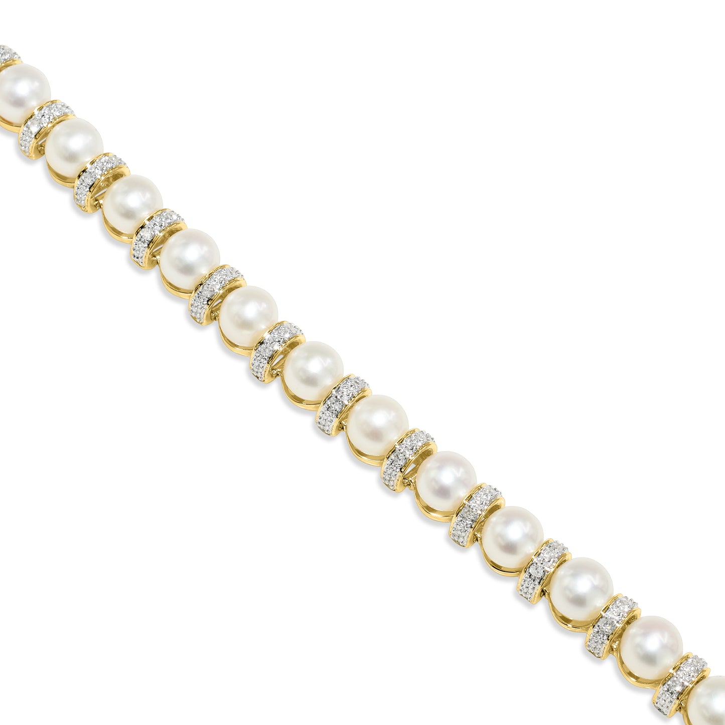 14k Pearl & Diamond Bracelet