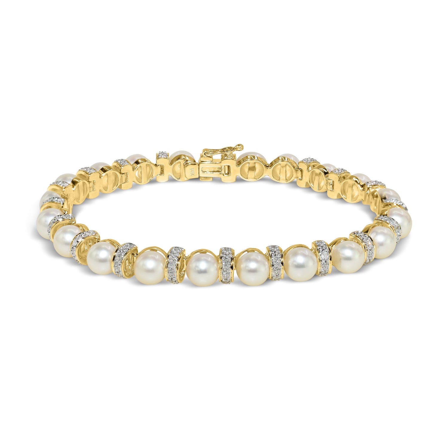 14k Pearl & Diamond Bracelet