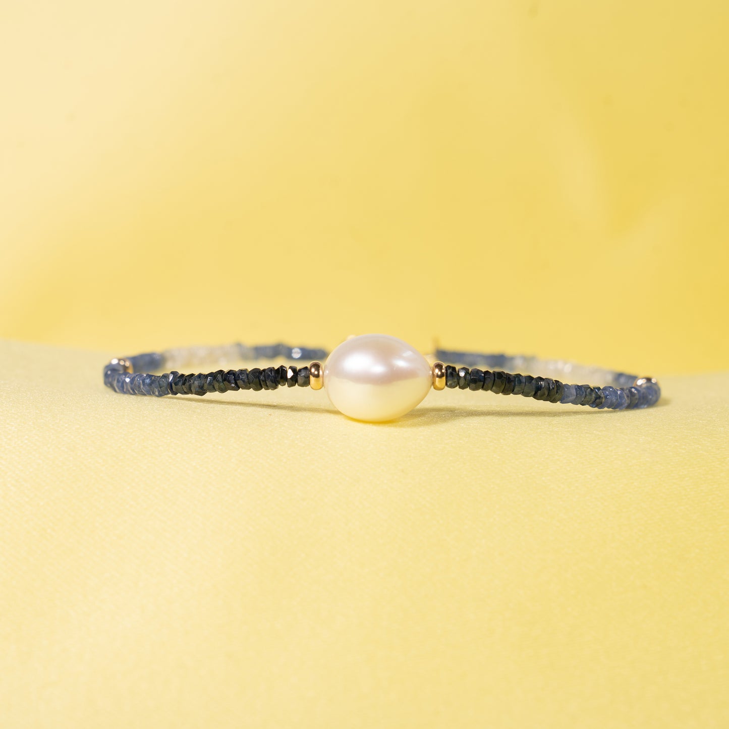 14k Shades of Gemstones, Gold Roundel and Freshwater Pearl Bracelet