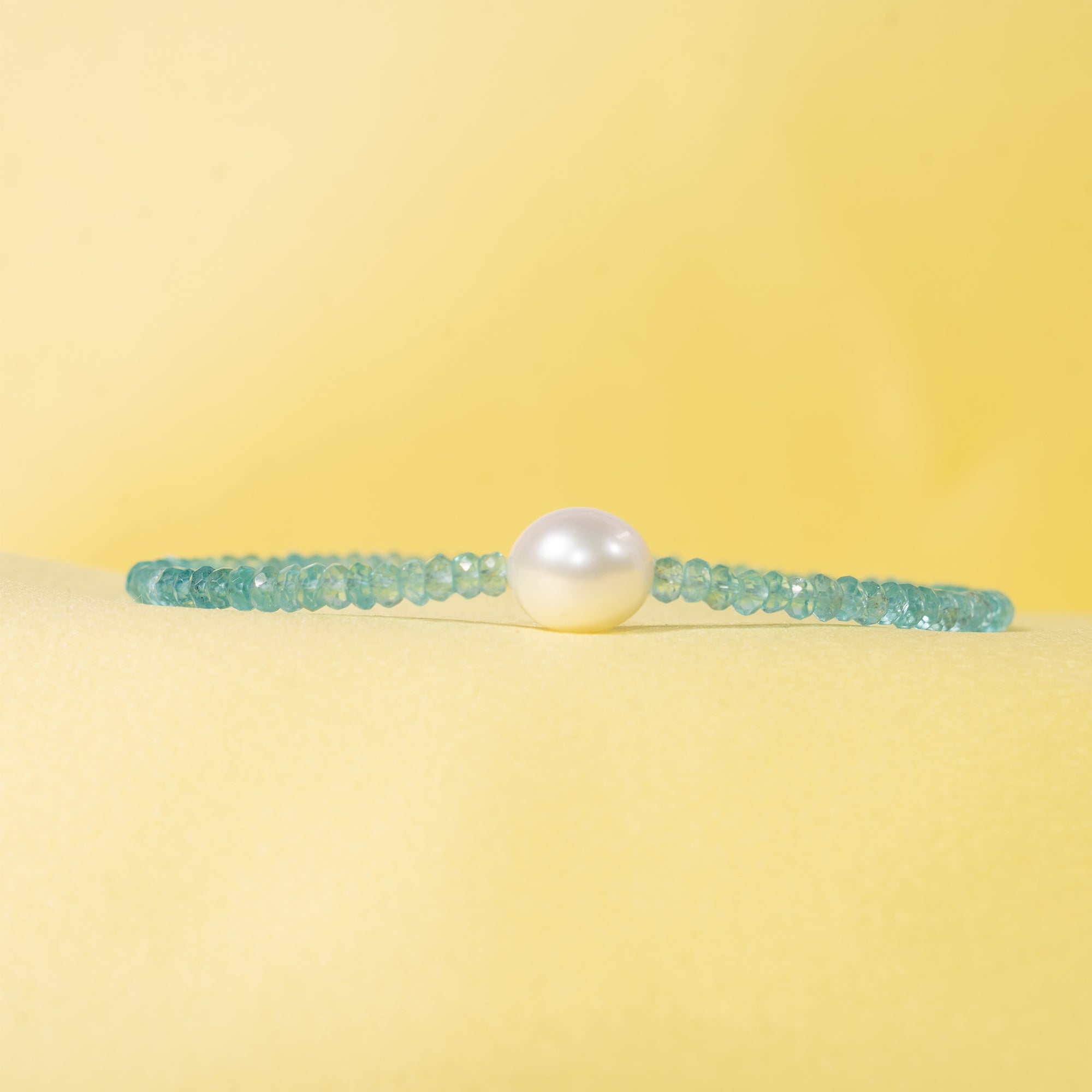14k Gemstones with White Freshwater Pearl Bracelet