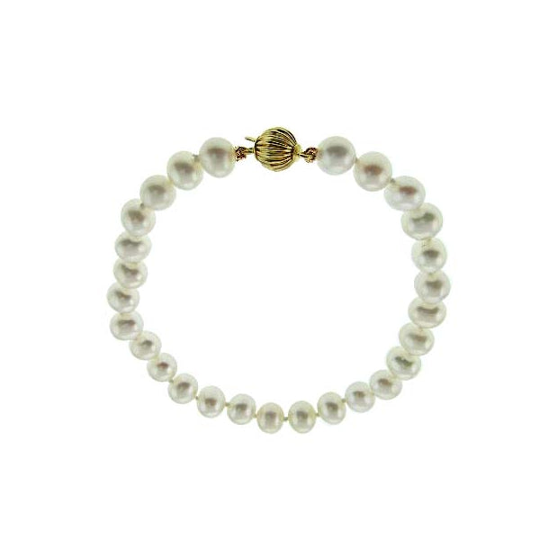 14k White Fresh Water Pearl Bracelet