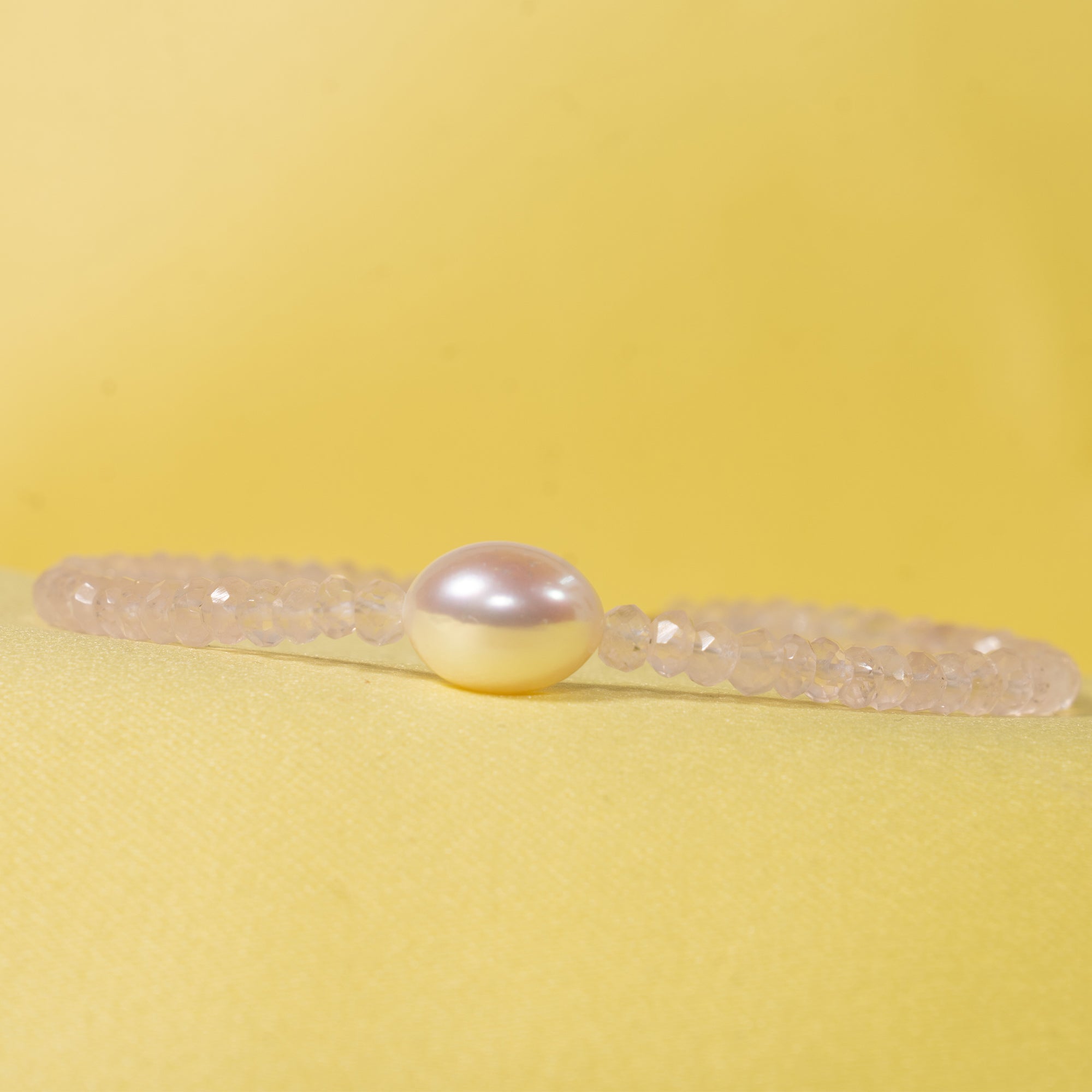 14k Gemstones with White Freshwater Pearl Bracelet
