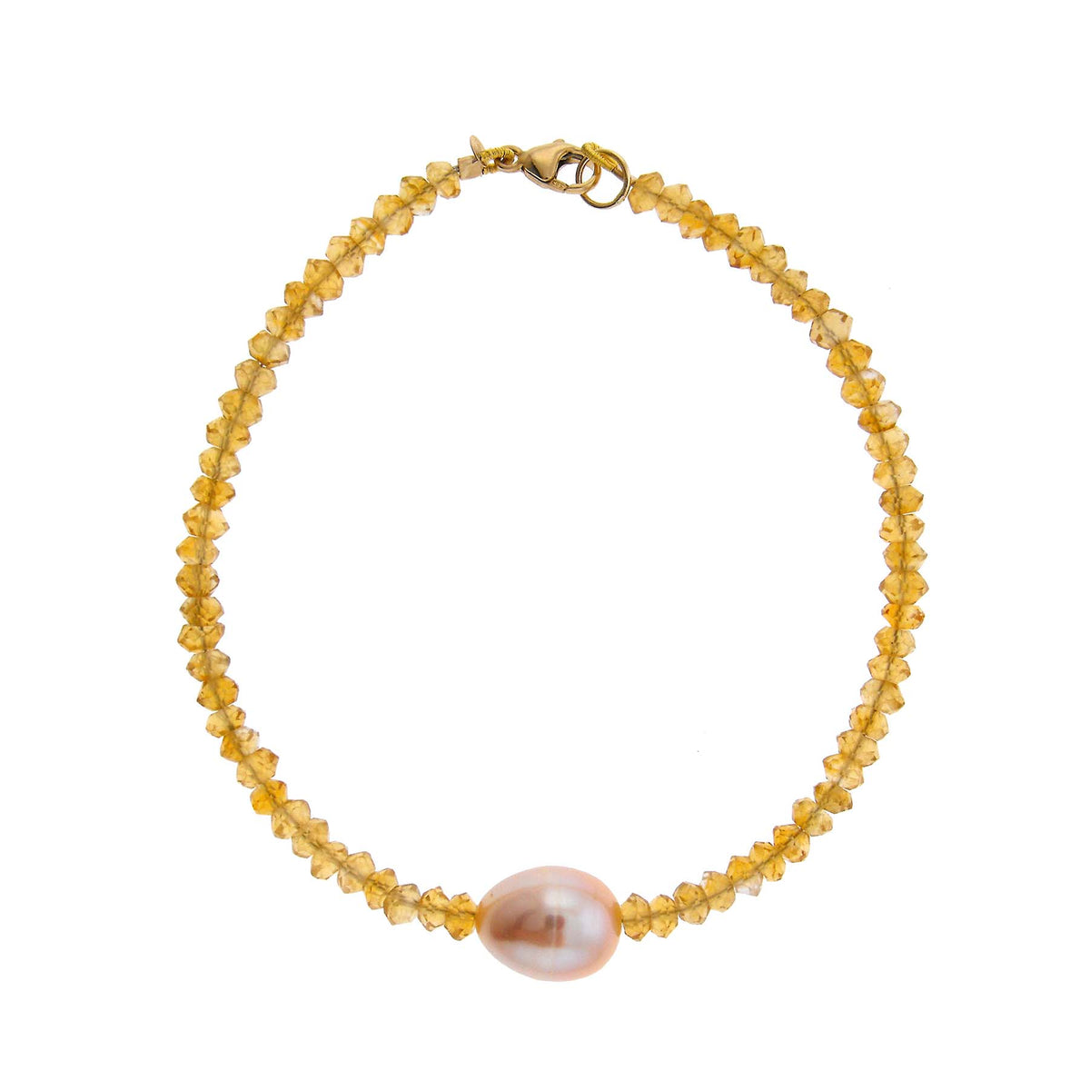 14k Gemstones with Freshwater Pearl Bracelet
