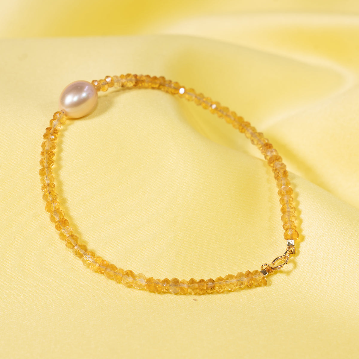 14k Gemstones with Freshwater Pearl Bracelet
