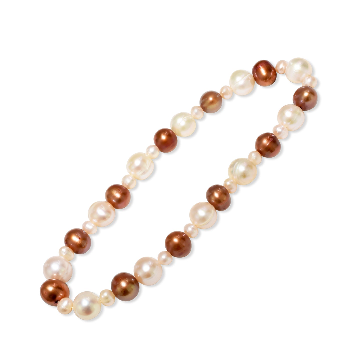 Multi Choco Pink Fresh Water Pearl Stretch Bracelet