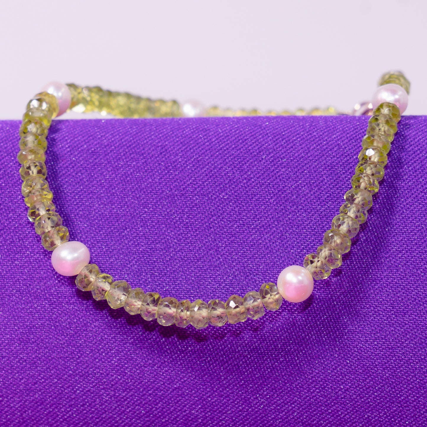 14k Gemstones with White Pearl Bracelet