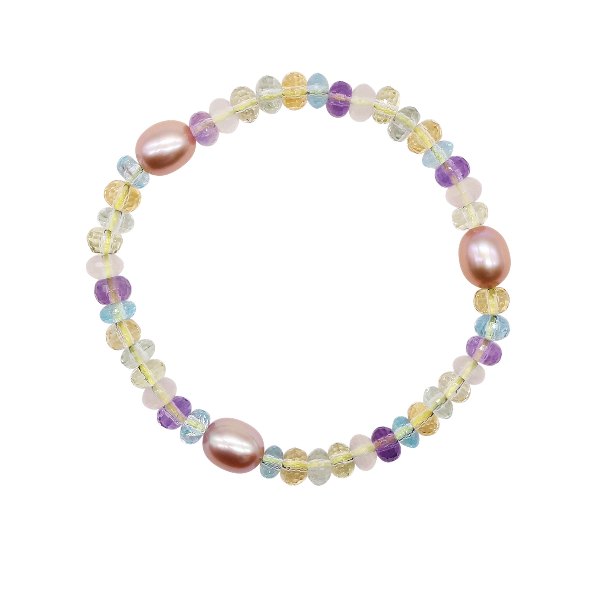 Natural Pink Pearl Multi Color Stretch Bracelet freeshipping - Jewelmak Shop