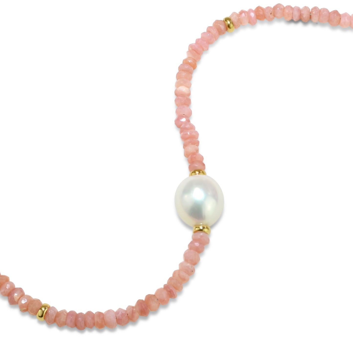 14k Shades of Gemstones, Gold Roundel and Freshwater Pearl Bracelet