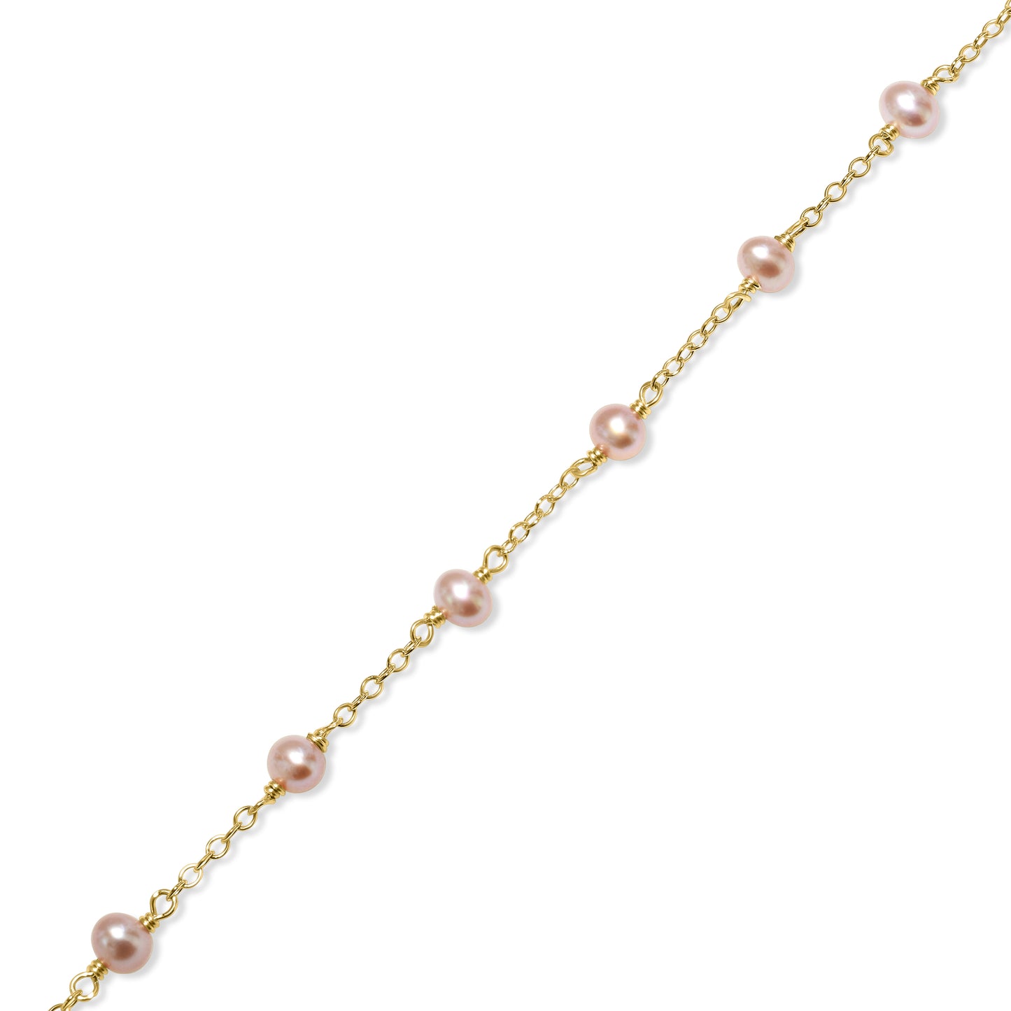 14k Gemstones and Pearl Bracelet