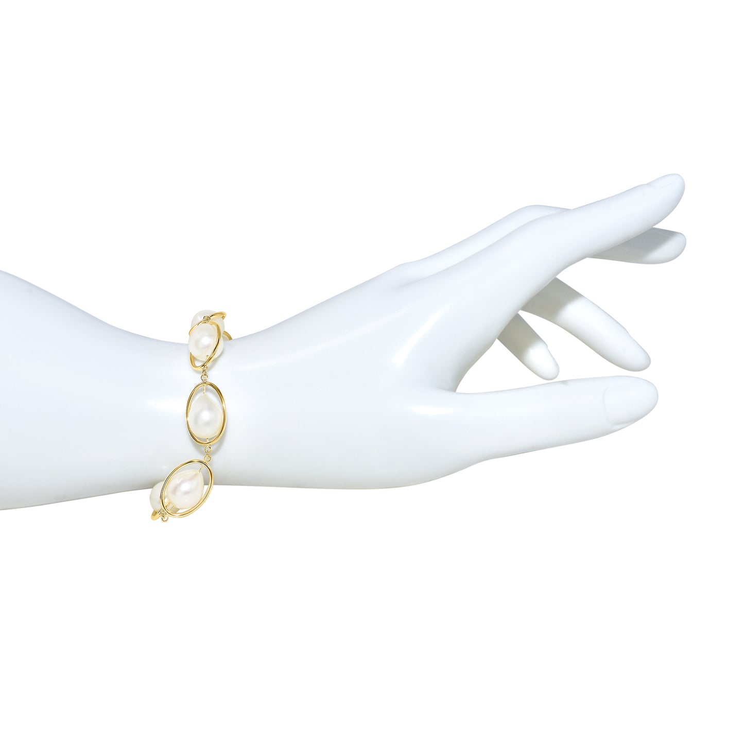 14k White Pearl Floating Bracelet