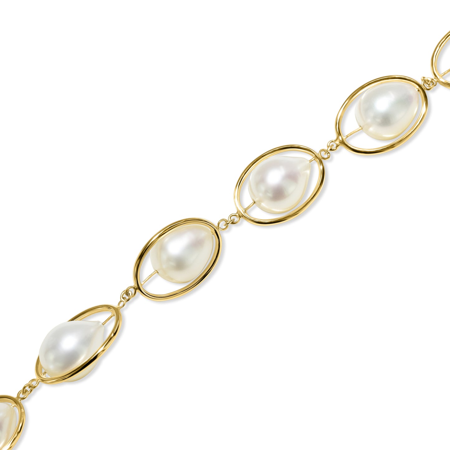 14k White Pearl Floating Bracelet