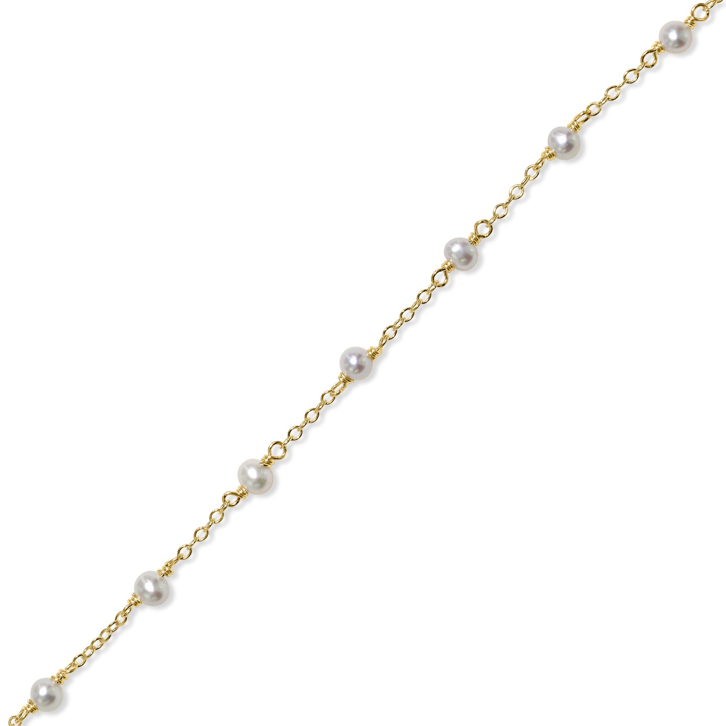 14k Gemstones and Pearl Bracelet