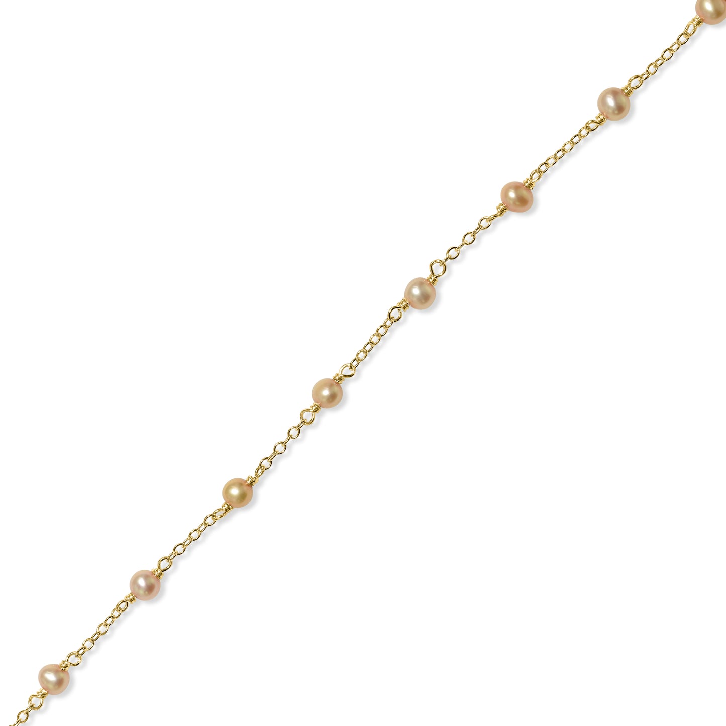 14k Champagne Pearl Link Bracelet