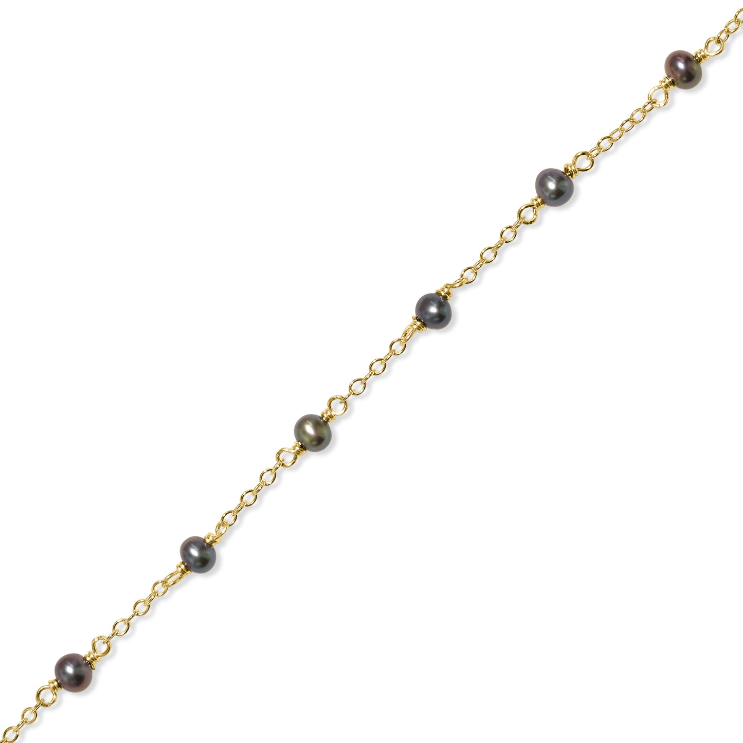 14k Peacock Pearl Link Bracelet