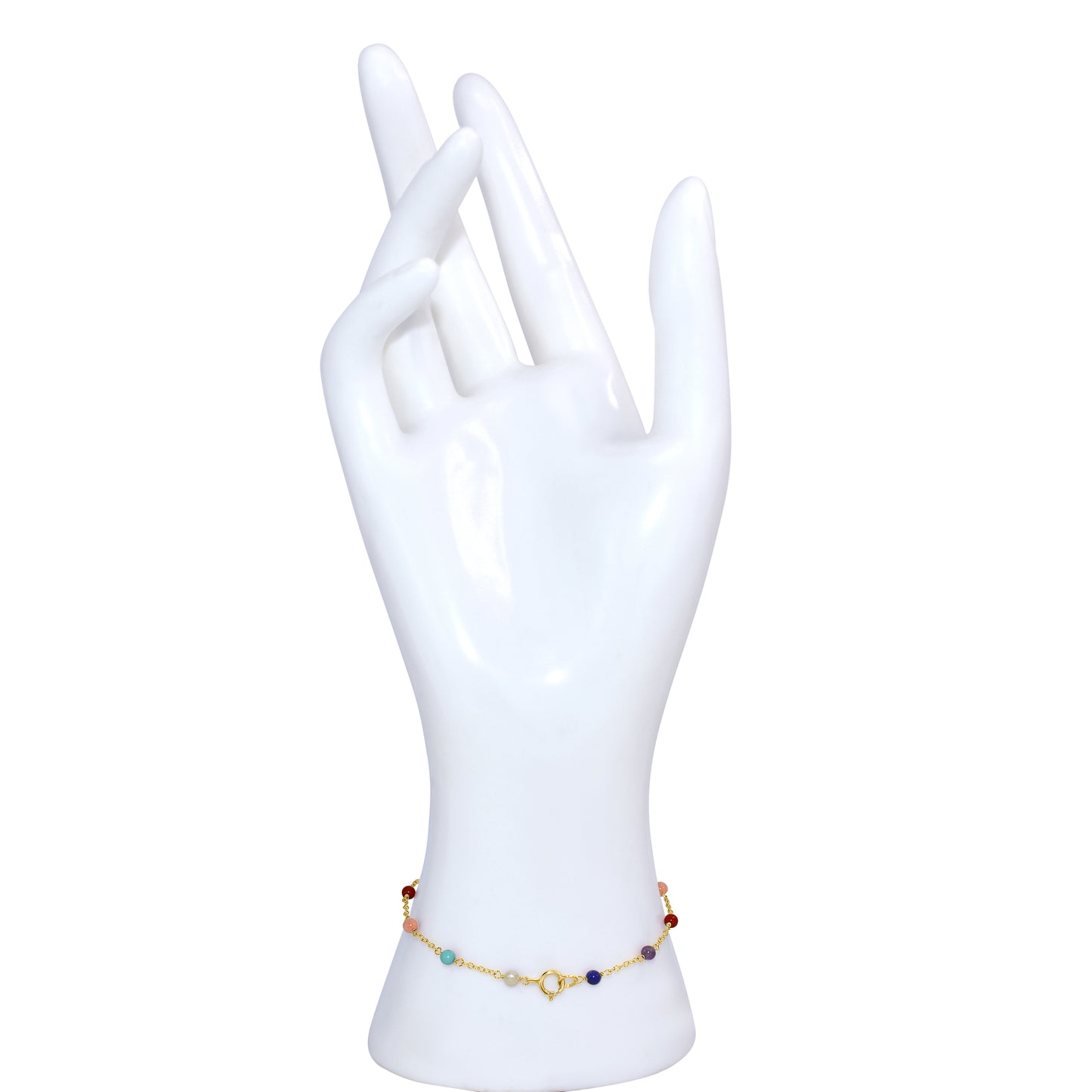 14k Gemstones and Pearl Bracelet