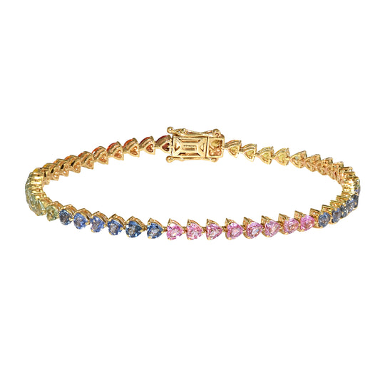 18k Multi Sapphire Tennis Bracelet