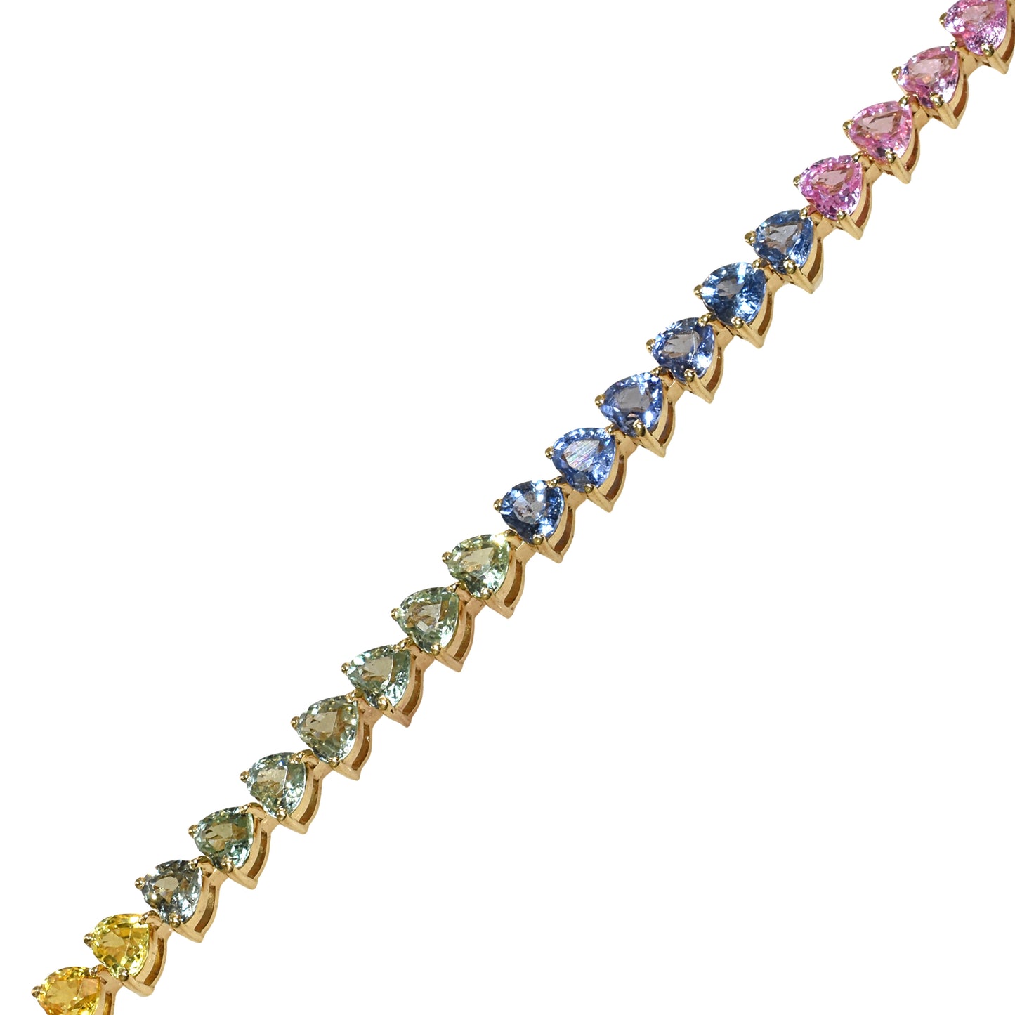 18k Multi Sapphire Tennis Bracelet