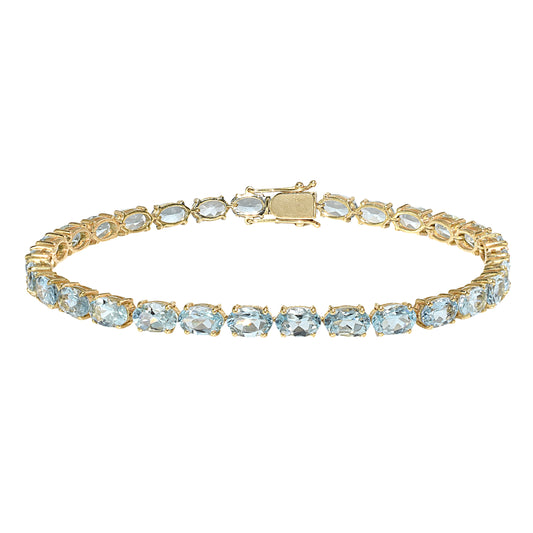 18k Aquamarine Tennis Bracelet