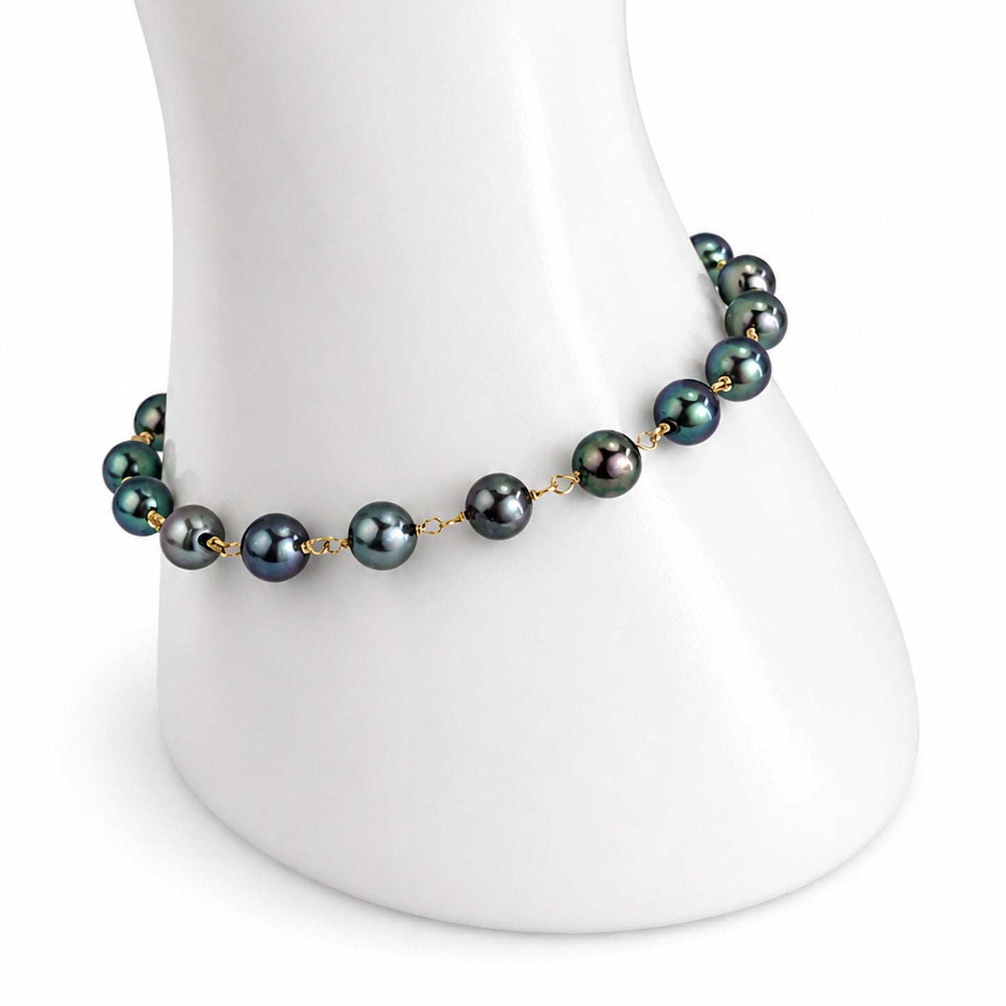 14k Peacock Pearl Link Bracelet