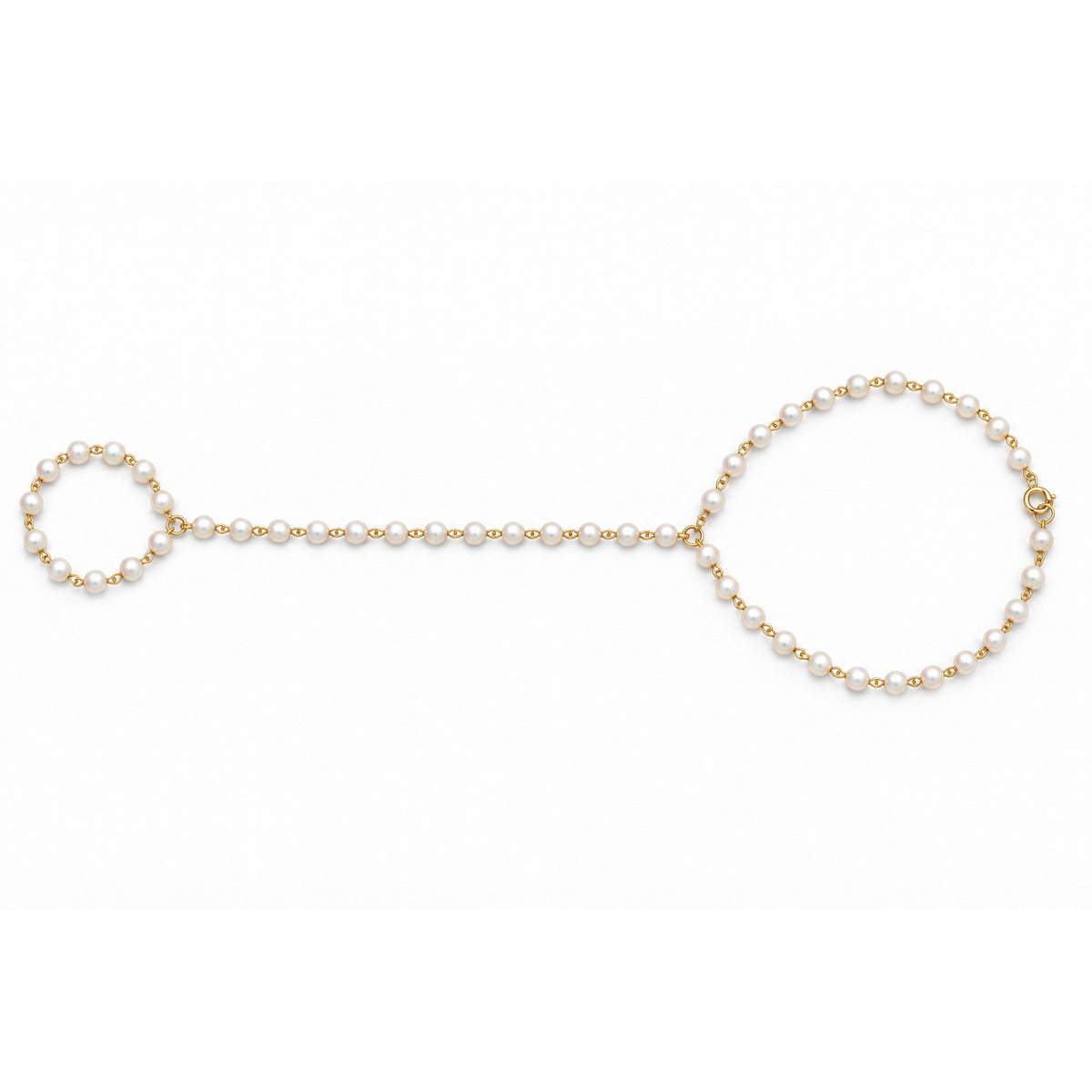 14k Hand Chain Gemstone Ring Bracelet
