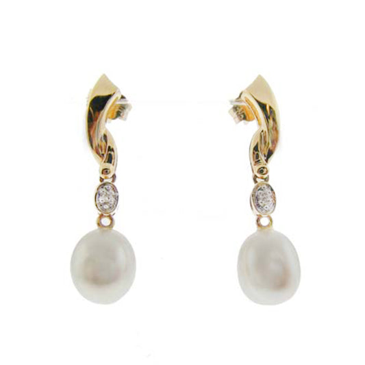14k Yellow FWP Diamond Earring