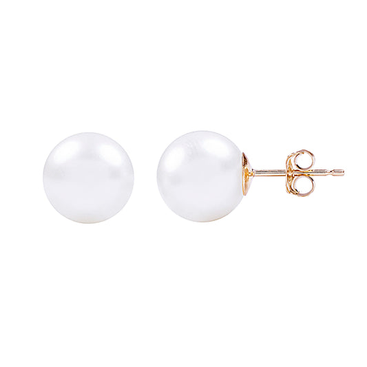 14k White Freshwater Pearl 5MM Stud Earring