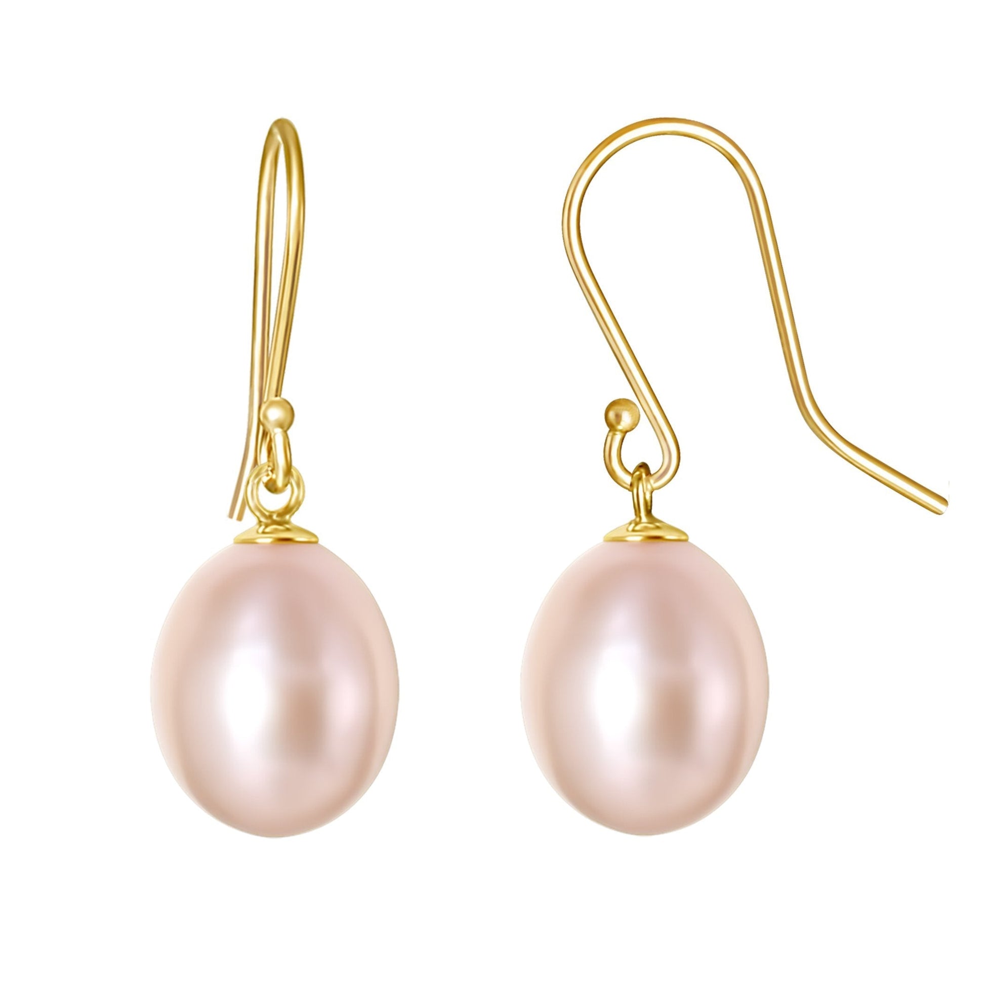 14k Pink Pearl Hook Earring freeshipping - Jewelmak Shop