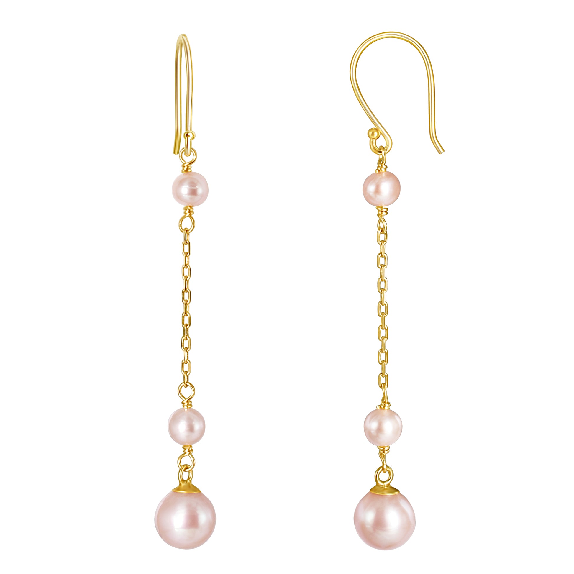 14k Pink Freshwater Pearl Hook Earrings