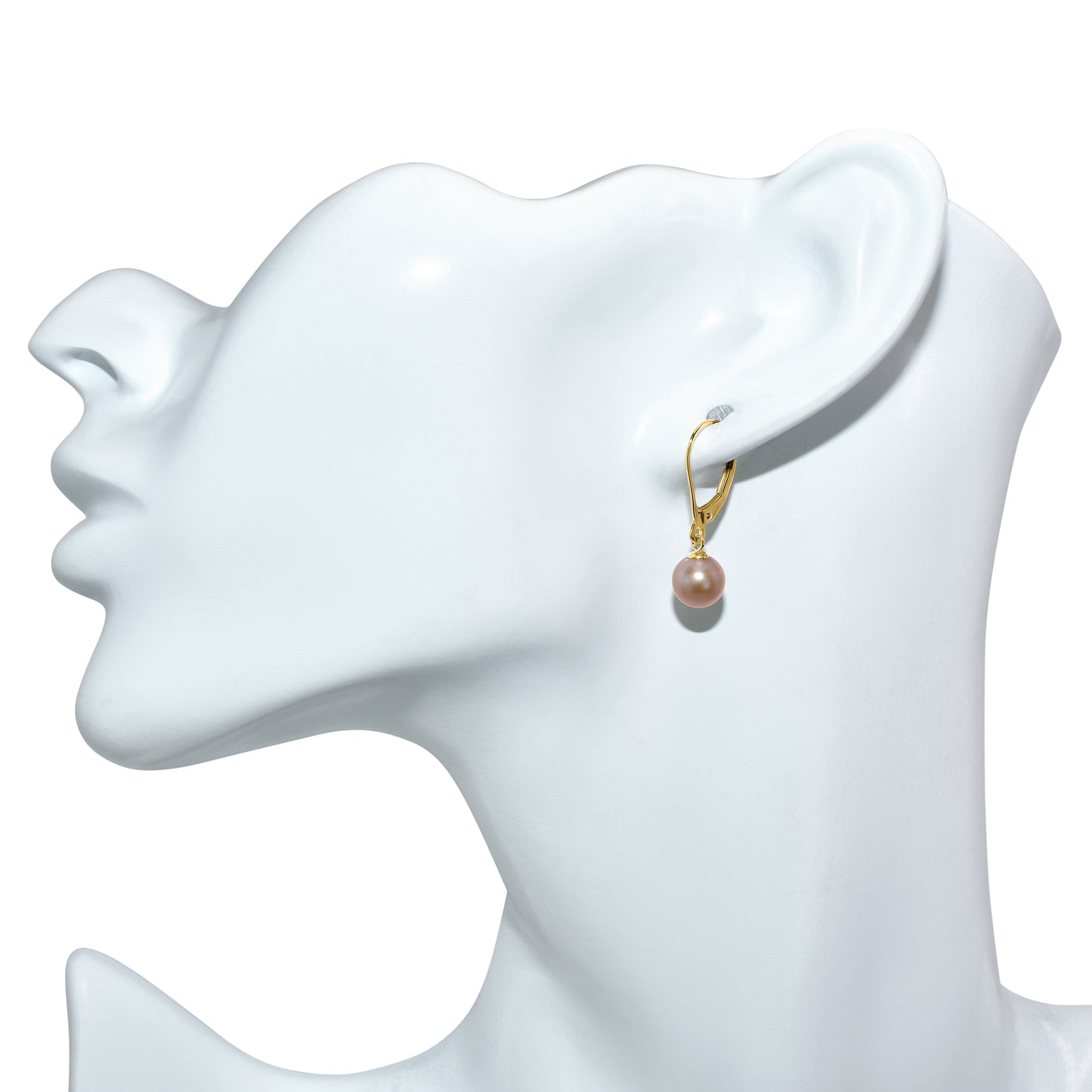 14k Natural Pink Pearl Leverback Earring