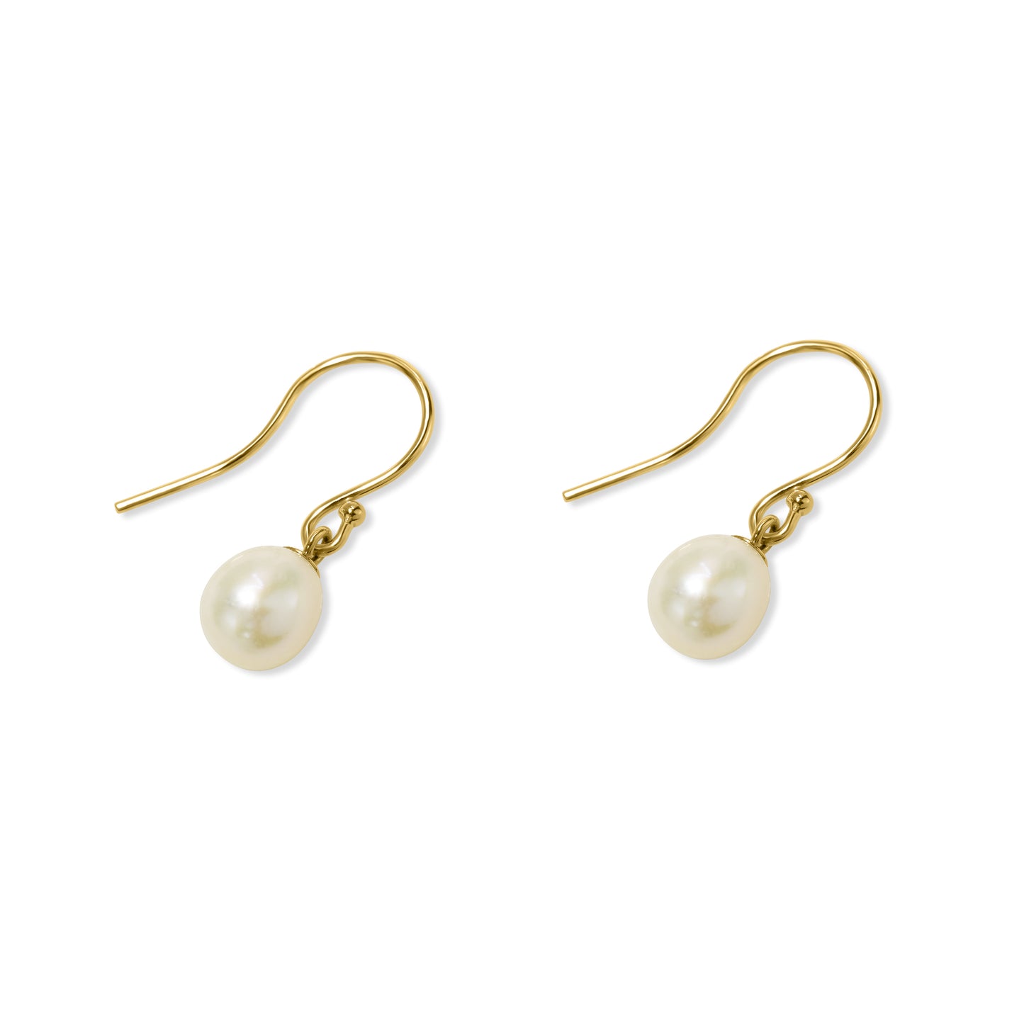 14k White Pearl Drop Hook Earring