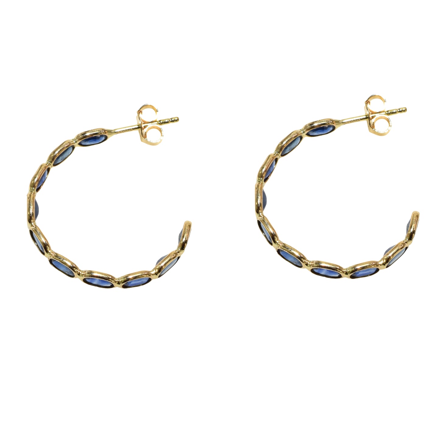 18k Sapphire Oval Earring