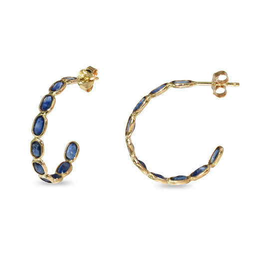 18k Sapphire Oval Earring