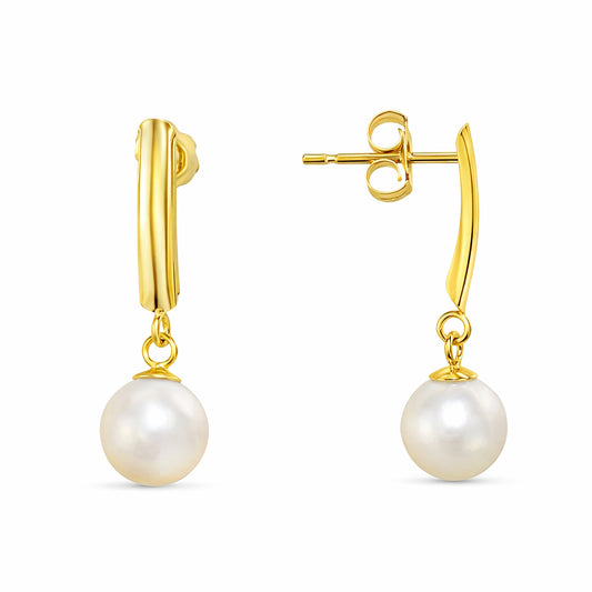 14k White Pearl Bar Top Post Earring