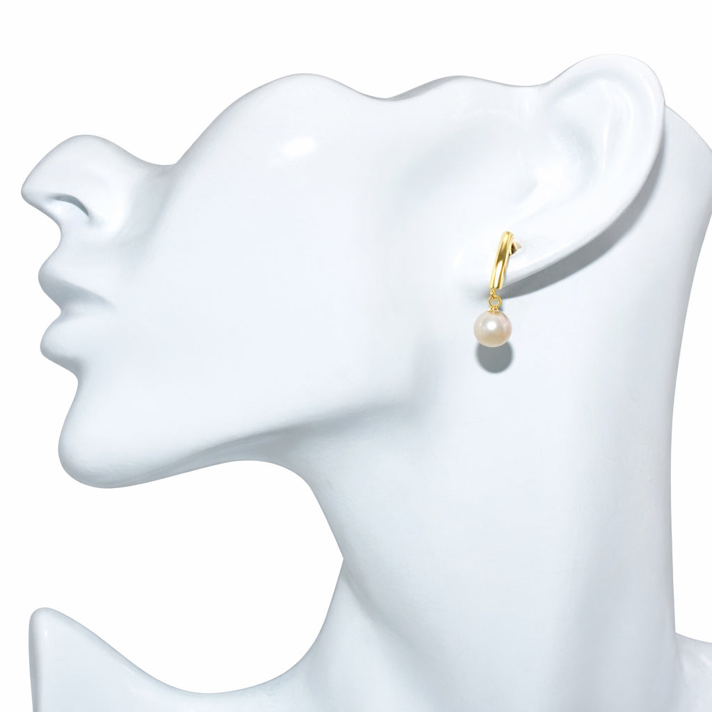 14k White Pearl Bar Top Post Earring